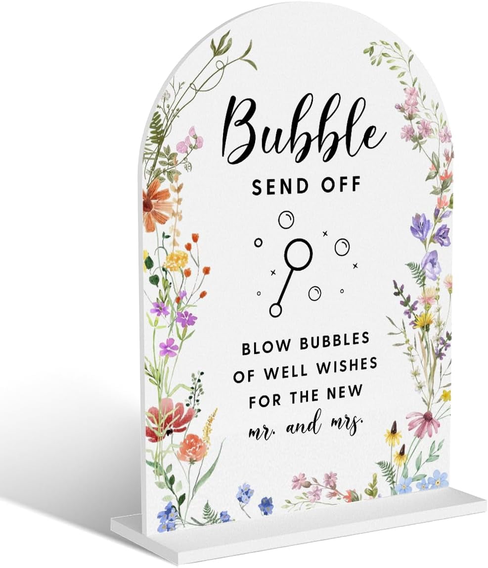 Acrylic Wedding Signs, Bubble Send Off Signs for Marriage Reception ...