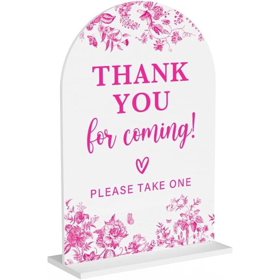 Acrylic Wedding Signs, Dusty Pink Wedding Decor, Pink Weddings Decor, Thank You for Coming Sign for Reception, Modern Calligraphy Arch Acrylic Table Top Sign for Weddings Parties Dinners