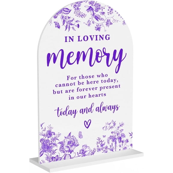 Acrylic Wedding Signs, Dusty Purple Wedding Decor, Purple Weddings Decor, In Loving Memory Signs for Reception, Modern Calligraphy Arch Acrylic Table Top Sign for Weddings Parties Dinners