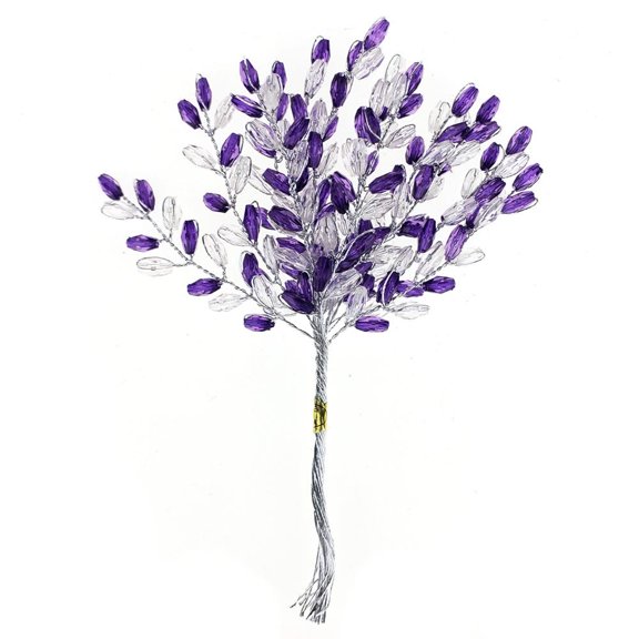 Acrylic Wheat Spray, 5-Inch, 12-Count, Purple