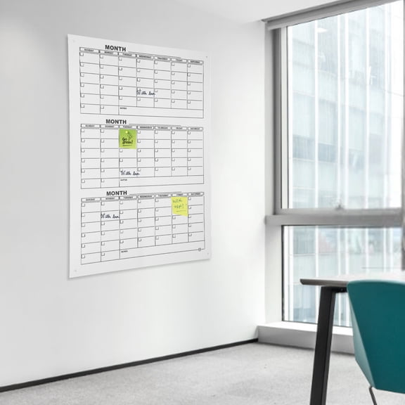 Acrylic Whiteboard Calendar 34x46 Quarterly Planner White Board Calendar for Wall Acrylic Calendar Whiteboard Home office Large Wall Calendar