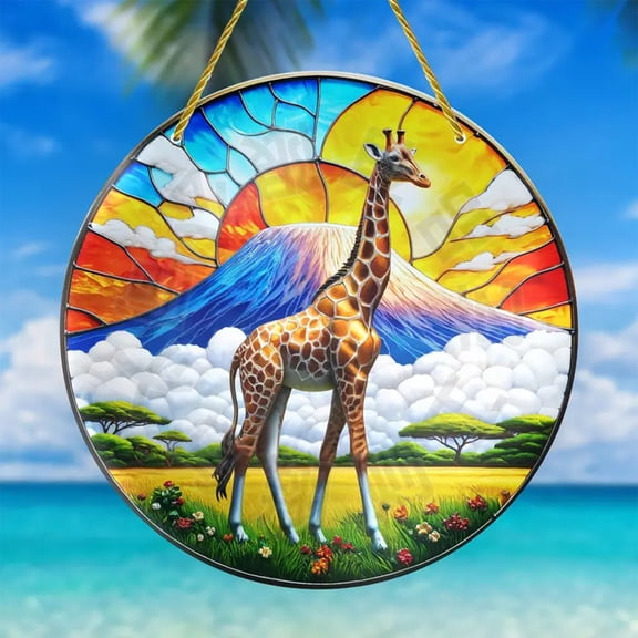 Acrylic Window Hanging Ornaments, 15x15cm Colorful Sun Catchers for Home Garden Outdoor Decor, Wedding Valentine Christmas Gift, Indoor Wall Decor with Chain