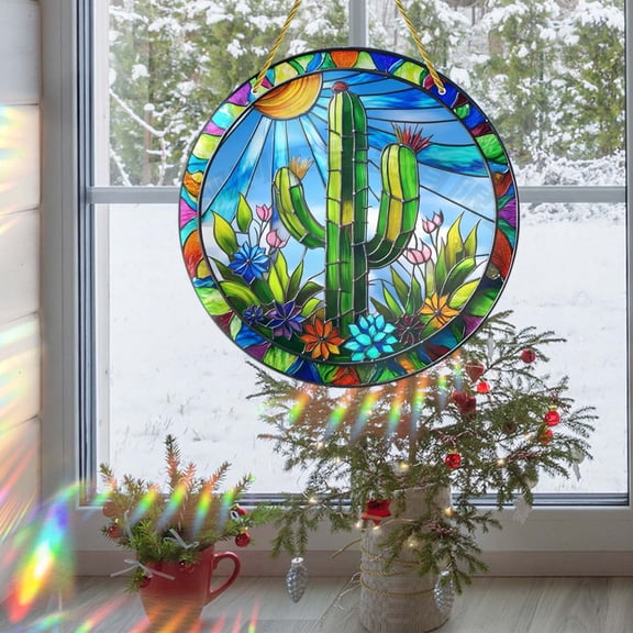 Acrylic Window Hanging Ornaments Indoor Outdoor Decor for Home Garden Wedding Valentine Christmas Decoration Gift(A)