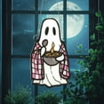 thumbnail image 1 of Acrylic Window Hanging, Spooky Ghost with Potted Plants Stained Glass Style – Charming Decor for Halloween or All Year Round, 1 of 2