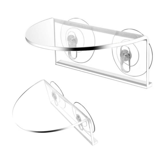 Acrylic Window Sill Plant Stand Sturdy Suction Cup Plant Shelf with Support Brackets for Balcony Pots and Cactis