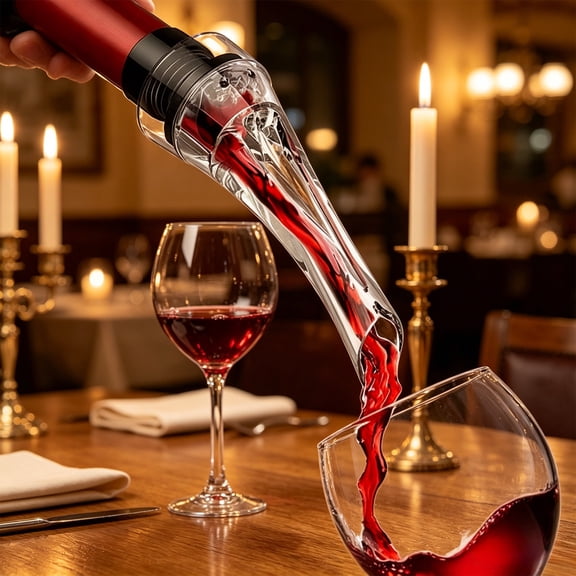 Acrylic Wine Pourer With Aerator,Leak Proof Drip Free Spout For Red Wine Bottles Universal Fit Bar Accessory Serving Tool For Home Restaurant Entertaining Use