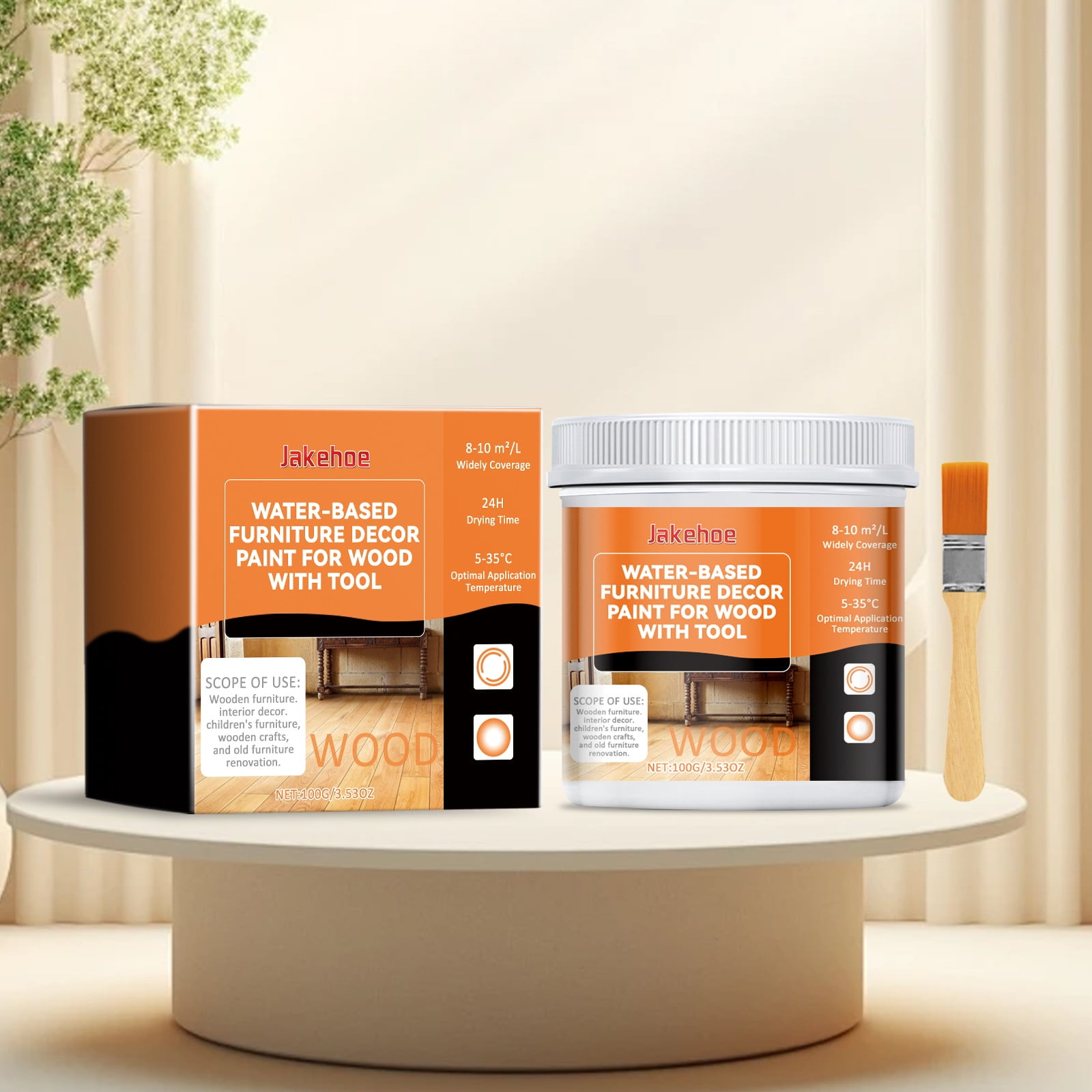 Acrylic Wood Paint for Furniture, Home Decor Paint for Wood Surface Renovation, WaterBased