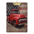 thumbnail image 1 of Acrylic Writing Board Gold 12.5*9 Inch Clipboards Transparent Acrylic Material Suitable For Office Classroom Teachers Fashion Bloggers Stationery Enthusiasts Red Truck Art, 1 of 9