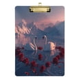 thumbnail image 1 of Acrylic Writing Board Gold 12.5*9 Inch Clipboards Transparent Acrylic Material Suitable For Office Classroom Teachers Fashion Bloggers Stationery Enthusiasts Two White Swans, 1 of 9