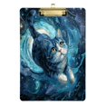 thumbnail image 1 of Acrylic Writing Board Gold 12.5*9 Inch Clipboards Transparent Acrylic Material Suitable For Office Classroom Teachers Fashion Bloggers Stationery Enthusiasts Cute Cat, 1 of 9