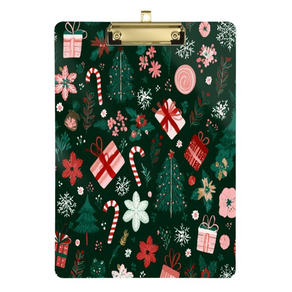 Acrylic Writing Board Gold 12.5*9 Inch Clipboards Transparent Acrylic Material Suitable For Office Classroom Teachers Fashion Bloggers Stationery Enthusiasts Christmas Elements