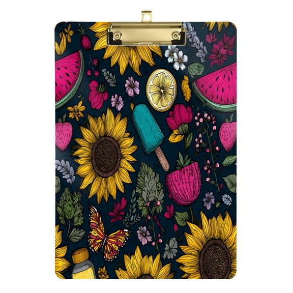 Acrylic Writing Board Gold 12.5*9 Inch Clipboards Transparent Acrylic Material Suitable For Office Classroom Teachers Fashion Bloggers Stationery Enthusiasts Summer Elements