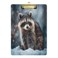 thumbnail image 1 of Acrylic Writing Board Gold 12.5*9 Inch Clipboards Transparent Acrylic Material Suitable For Office Classroom Teachers Fashion Bloggers Stationery Enthusiasts Raccoon Snow Scene, 1 of 9