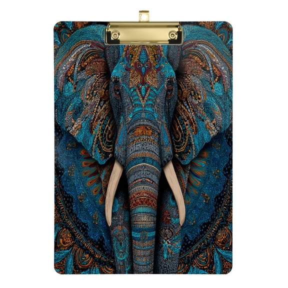 Acrylic Writing Board Gold 12.5*9 Inch Clipboards Transparent Acrylic Material Suitable For Office Classroom Teachers Fashion Bloggers Stationery Enthusiasts Cartoon Blue Eephant