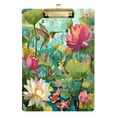 thumbnail image 1 of Acrylic Writing Board Gold 12.5*9 Inch Clipboards Transparent Acrylic Material Suitable For Office Classroom Teachers Fashion Bloggers Stationery Enthusiasts Colorful Garden Lotus, 1 of 9