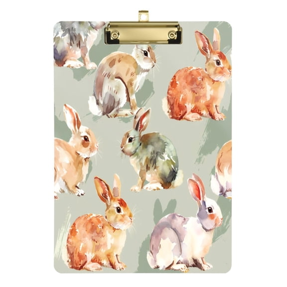Acrylic Writing Board Gold12.5*9 Inch Clipboards Transparent Acrylic Material Suitable For Office Classroom Teachers Fashion Bloggers Stationery Enthusiasts Colorful Rabbit