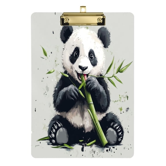 Acrylic Writing Board Gold12.5*9 Inch Clipboards Transparent Acrylic Material Suitable For Office Classroom Teachers Fashion Bloggers Stationery Enthusiasts Panda Pattern