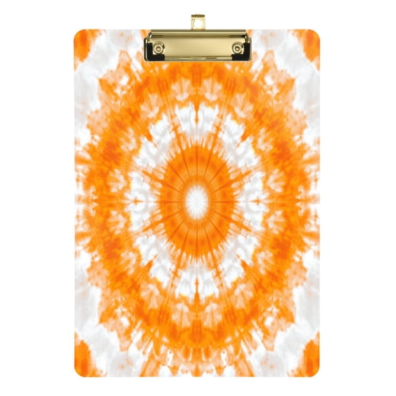 Acrylic Writing Board Gold12.5*9 Inch Clipboards Transparent Acrylic Material Suitable For Office Classroom Teachers Fashion Bloggers Stationery Enthusiasts Pretty Light Orange Tie Dye