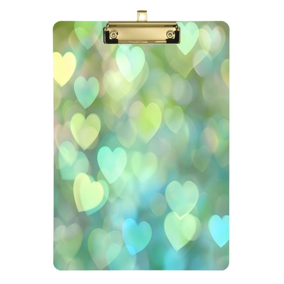 Acrylic Writing Board Gold12.5*9 Inch Clipboards Transparent Acrylic Material Suitable For Office Classroom Teachers Fashion Bloggers Stationery Enthusiasts Dream Cartoon Love