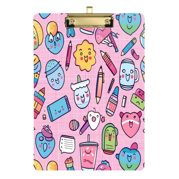 Acrylic Writing Board Gold12.5*9 Inch Clipboards Transparent Acrylic Material Suitable For Office Classroom Teachers Fashion Bloggers Stationery Enthusiasts Cartoon Stationery
