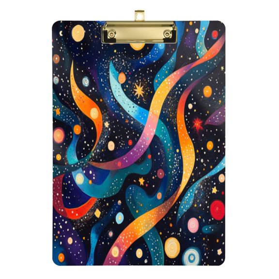 Acrylic Writing Board Gold12.5*9 Inch Clipboards Transparent Acrylic Material Suitable For Office Classroom Teachers Fashion Bloggers Stationery Enthusiasts Star Galaxy