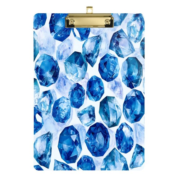 Acrylic Writing Board Gold12.5*9 Inch Clipboards Transparent Acrylic Material Suitable For Office Classroom Teachers Fashion Bloggers Stationery Enthusiasts Blue Gem