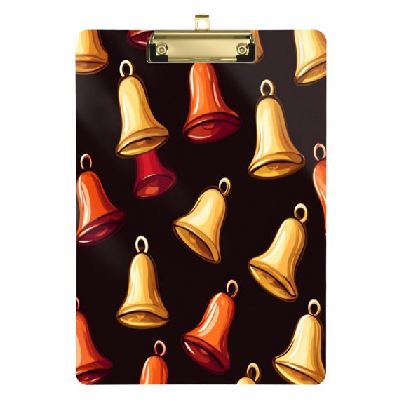 Acrylic Writing Board Gold12.5*9 Inch Clipboards Transparent Acrylic Material Suitable For Office Classroom Teachers Fashion Bloggers Stationery Enthusiasts Bell Cartoon