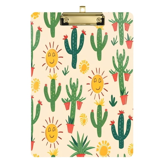 Acrylic Writing Board Gold12.5*9 Inch Clipboards Transparent Acrylic Material Suitable For Office Classroom Teachers Fashion Bloggers Stationery Enthusiasts Cartoon Cactus
