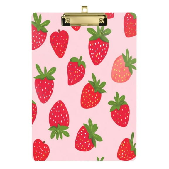 Acrylic Writing Board Gold12.5*9 Inch Clipboards Transparent Acrylic Material Suitable For Office Classroom Teachers Fashion Bloggers Stationery Enthusiasts Pink Strawberry1