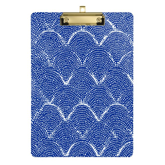 Acrylic Writing Board Silver 12.5*9 Inch Clipboards Transparent Acrylic Material Suitable For Office Classroom Teachers Fashion Bloggers Stationery Enthusiasts Azure Chevron Zigzag Lines