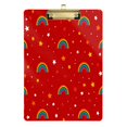 thumbnail image 1 of Acrylic Writing Board Silver 12.5*9 Inch Clipboards Transparent Acrylic Material Suitable For Office Classroom Teachers Fashion Bloggers Stationery Enthusiasts Red Rainbow, 1 of 9