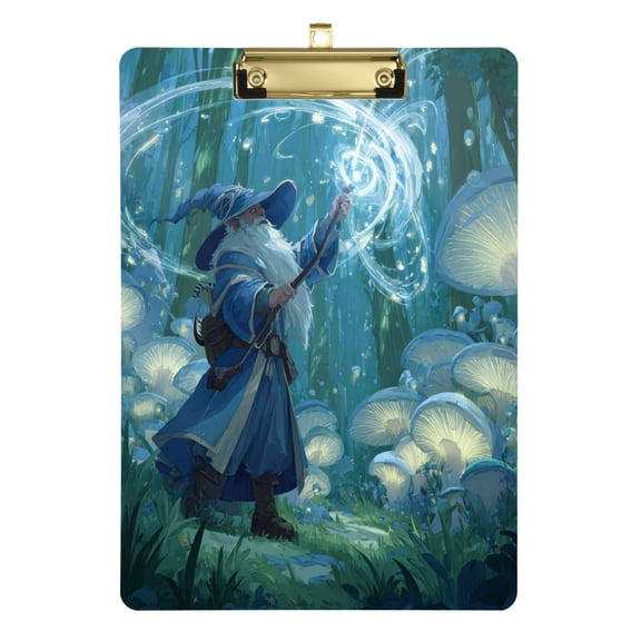 Acrylic Writing Board Silver 12.5*9 Inch Clipboards Transparent Acrylic Material Suitable For Office Classroom Teachers Fashion Bloggers Stationery Enthusiasts Wizard Casting Forest Magic