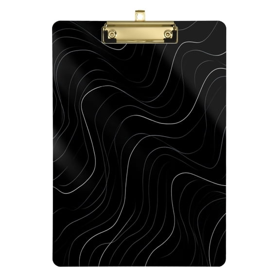 Acrylic Writing Board Silver 12.5*9 Inch Clipboards Transparent Acrylic Material Suitable For Office Classroom Teachers Fashion Bloggers Stationery Enthusiasts Flat Geometric Vector