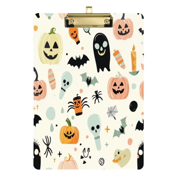 Acrylic Writing Board Silver12.5*9 Inch Clipboards Transparent Acrylic Material Suitable For Office Classroom Teachers Fashion Bloggers Stationery Enthusiasts Cartoon Halloween Elements1