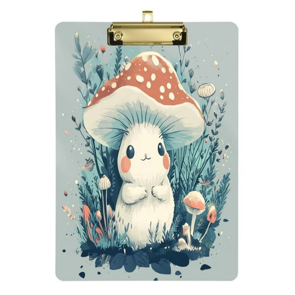 Acrylic Writing Board Silver12.5*9 Inch Clipboards Transparent Acrylic Material Suitable For Office Classroom Teachers Fashion Bloggers Stationery Enthusiasts Cartoon Beautiful Mushroom
