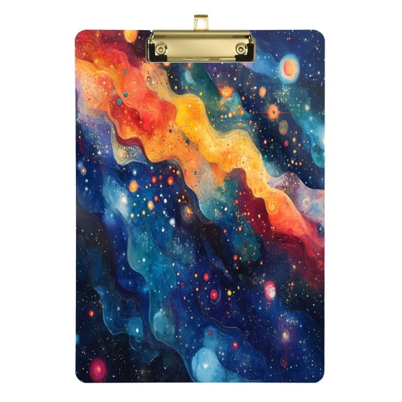 Acrylic Writing Board Silver12.5*9 Inch Clipboards Transparent Acrylic Material Suitable For Office Classroom Teachers Fashion Bloggers Stationery Enthusiasts Color Galaxy