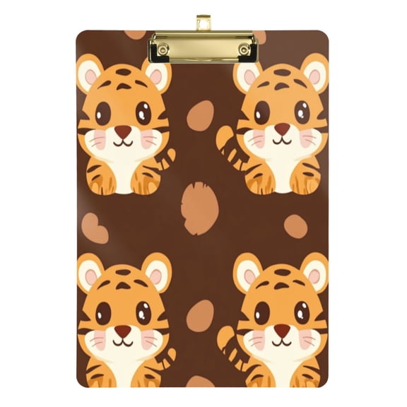Acrylic Writing Board Silver12.5*9 Inch Clipboards Transparent Acrylic Material Suitable For Office Classroom Teachers Fashion Bloggers Stationery Enthusiasts Four Cute Little Tigers