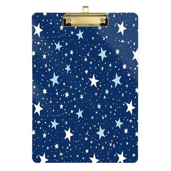 Acrylic Writing Board Silver12.5*9 Inch Clipboards Transparent Acrylic Material Suitable For Office Classroom Teachers Fashion Bloggers Stationery Enthusiasts White Star