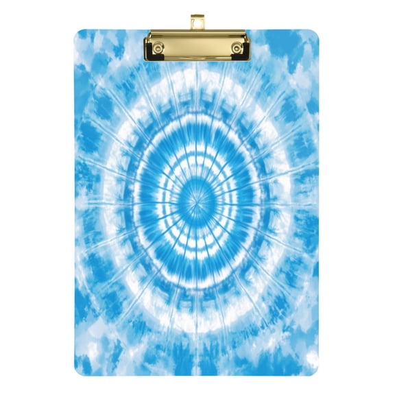 Acrylic Writing Board Silver12.5*9 Inch Clipboards Transparent Acrylic Material Suitable For Office Classroom Teachers Fashion Bloggers Stationery Enthusiasts Beautiful Light Blue Tie Dye
