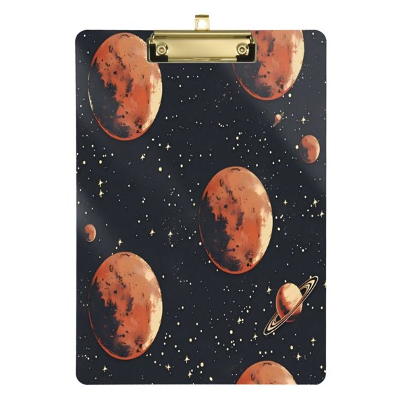 Acrylic Writing Board Silver12.5*9 Inch Clipboards Transparent Acrylic Material Suitable For Office Classroom Teachers Fashion Bloggers Stationery Enthusiasts Cosmic Mars