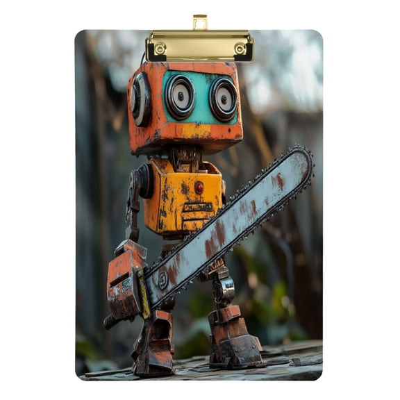 Acrylic Writing Tablet,Animated Chainsaw Robot12.5"9"Rectangular One-sided Printed Clear Acrylic Writing Tablet.