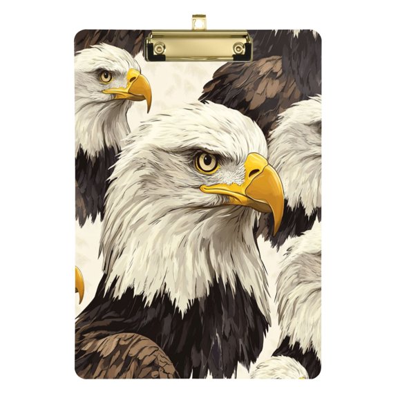 Acrylic Writing Tablet,Bald Eagle12.5"9"Rectangular One-sided Printed Clear Acrylic Writing Tablet.