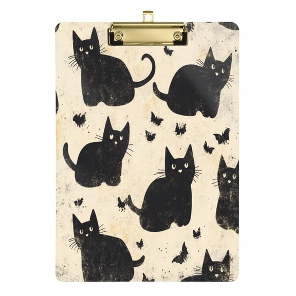 Acrylic Writing Tablet,Black Cat12.5"9"Rectangular One-sided Printed Clear Acrylic Writing Tablet.