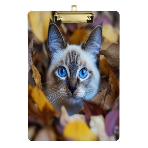 Acrylic Writing Tablet,Blue Eyes Cat12.5"9"Rectangular One-sided Printed Clear Acrylic Writing Tablet.