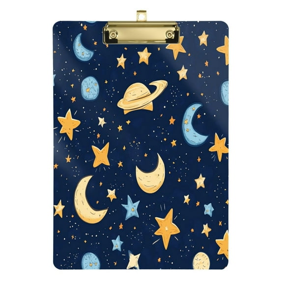 Acrylic Writing Tablet,Cartoon Starry Sky12.5"9"Rectangular One-sided Printed Clear Acrylic Writing Tablet.
