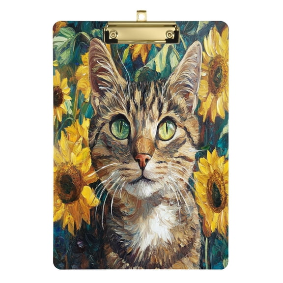 Acrylic Writing Tablet,Cat Oil Painting12.5"×9"Rectangular One-sided Printed Clear Acrylic Writing Tablet.