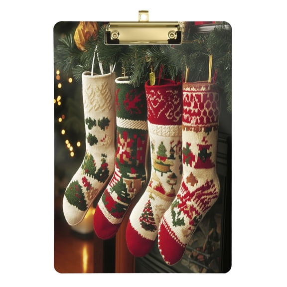 Acrylic Writing Tablet,Christmas Stockings12.5"9"Rectangular One-sided Printed Clear Acrylic Writing Tablet.