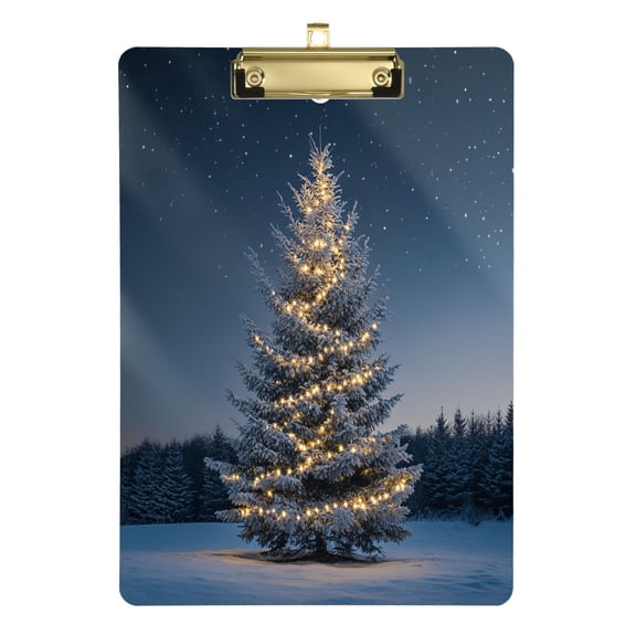 Acrylic Writing Tablet,Christmas Tree12.5"9"Rectangular One-sided Printed Clear Acrylic Writing Tablet.
