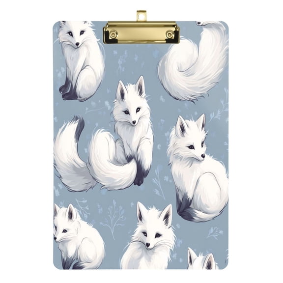 Acrylic Writing Tablet,Cute Fox12.5"×9"Rectangular One-sided Printed Clear Acrylic Writing Tablet.