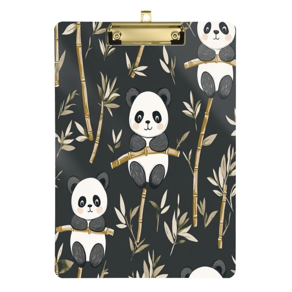 Acrylic Writing Tablet,Cute Panda12.5"9"Rectangular One-sided Printed Clear Acrylic Writing Tablet.